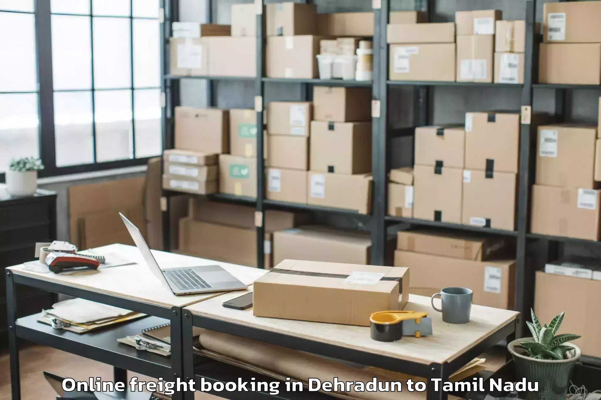 Affordable Dehradun to Arumbavur Online Freight Booking